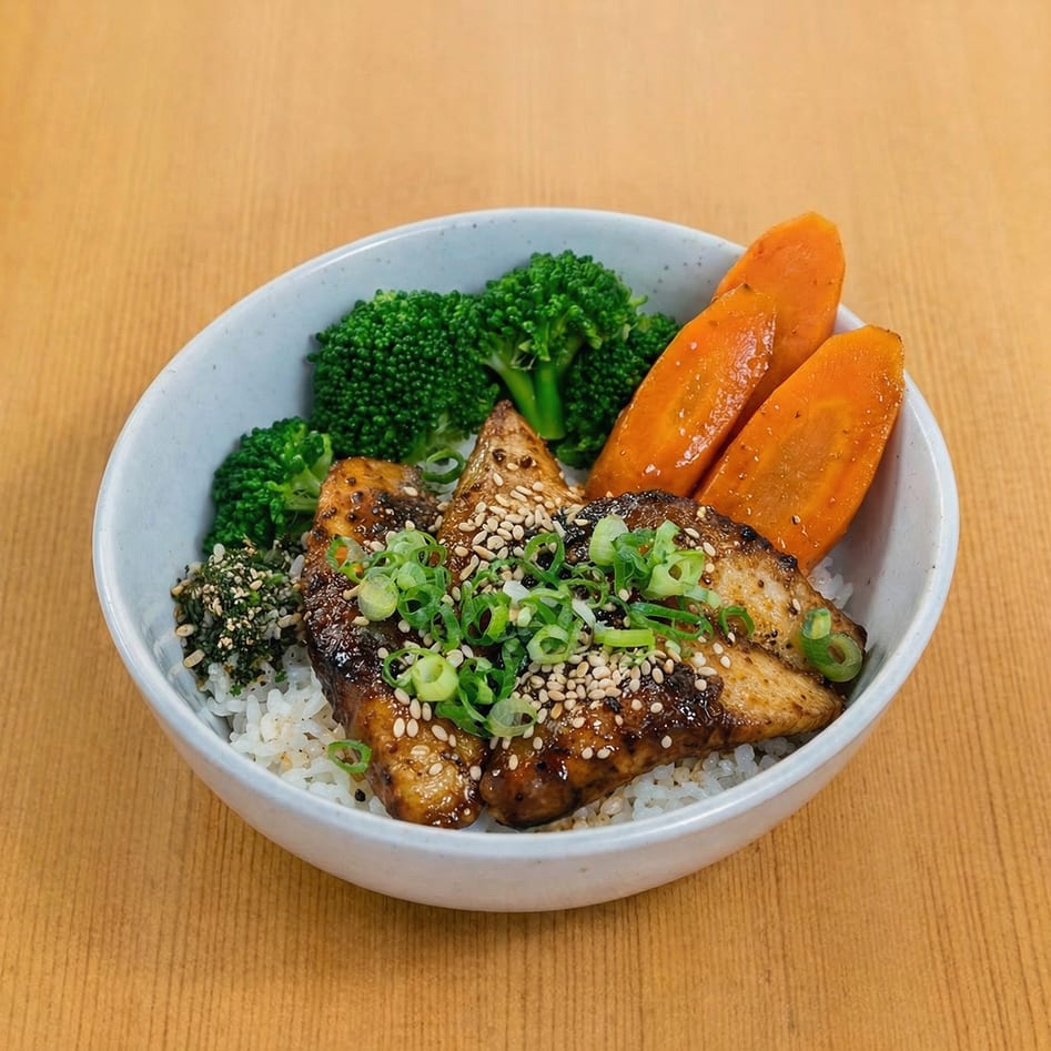 Salmon Teriyaki w/ Veggies.